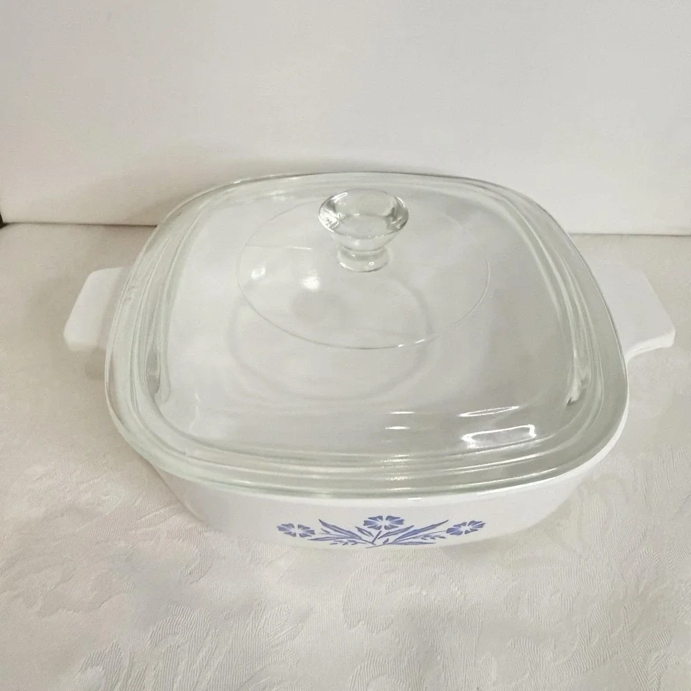 Vintage Rare Corning Ware P-1-B  Blue Cornflower 1 Qt Casserole Dish With Lid‎
